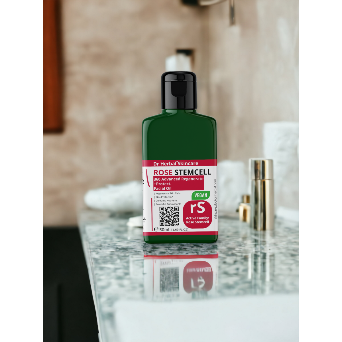 Dr Herbal Facial Oil 50ml – Rose Stem Cells & Vitamin E for Glow & Hydration