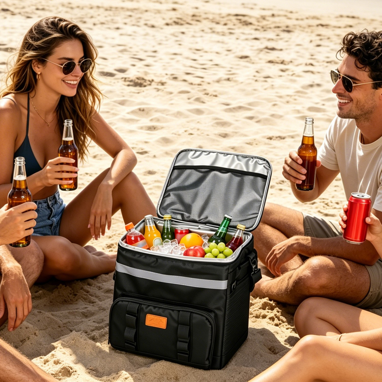 35L Insulated Rolling Cooler Bag 2-in-1 Lunch Backpack with Telescopic Handle
