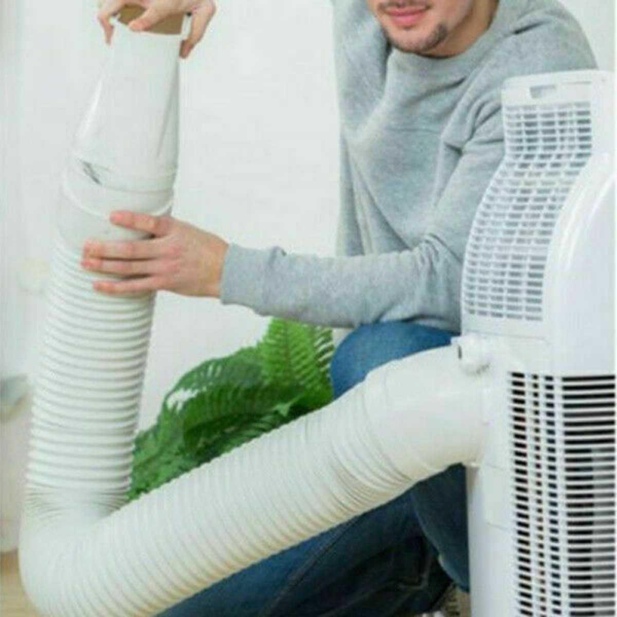 NEW 2M Flexible Air Conditioner Exhaust Pipe Vent Hose Duct Outlet UK (HTML)