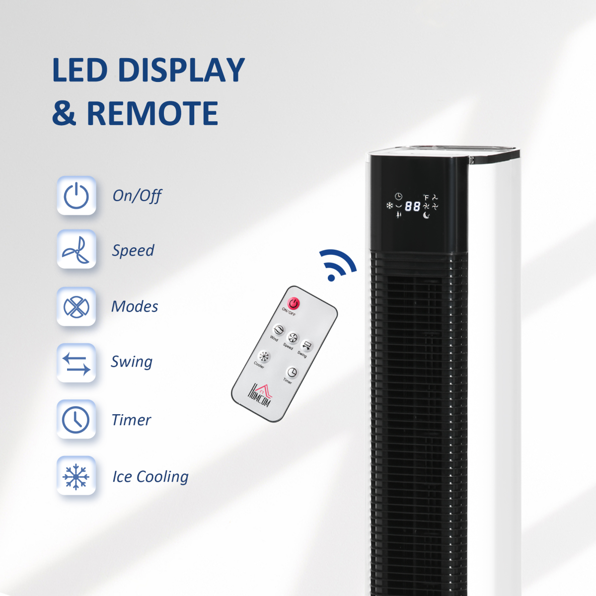 Quiet Evaporative Air Cooler with Humidifier & Ice Cooling Fan, White (HTML)