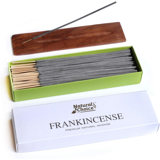 Frankincense Incense Sticks Premium 150 with Burner for Relaxation & Meditation