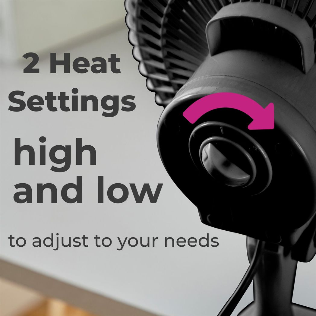 Neo Mini 6" Clip Base Mount Desk Fan, Black, 360° Adjustable, 2 Speeds