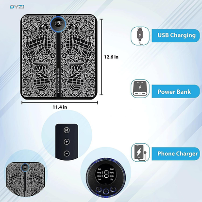 Dyzi EMS Foot Massager Rechargeable Electrical Muscle Stimulation for Pain Relief