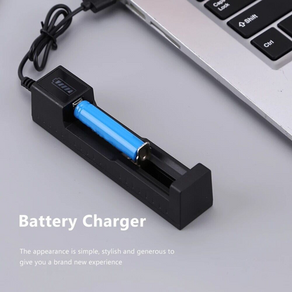 2PC 3000mAh 18650 Rechargeable Batteries + USB Charger for Headlamp Flashlight
