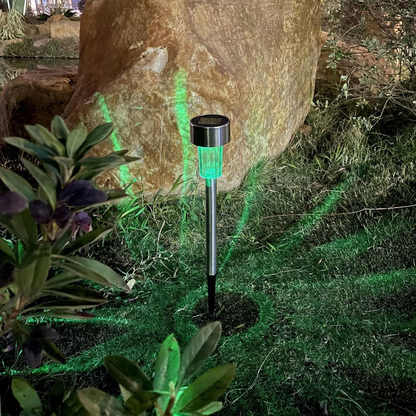 Vinsani Colour-Changing Solar LED Stick Lights (10-Pack), Waterproof Outdoor Pathway Markers