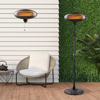 Debonair Adjustable Height Waterproof Quartz Patio Heater for Indoor/Outdoor Use