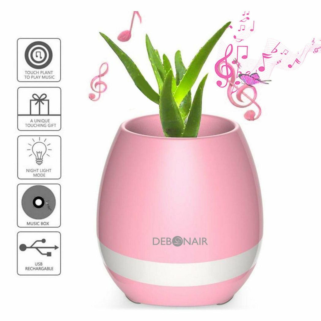 Debonair Music Flower Pot Bluetooth Speaker (Pink) for Bedroom & Living Room
