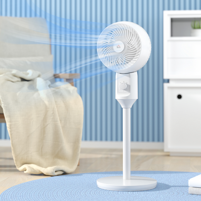 HOMCOM 9” Air Circulator Fan, 70° Oscillation, 3 Speeds, Carry Handle, White (45W)