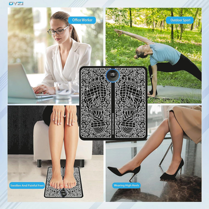 Dyzi EMS Foot Massager Rechargeable Electrical Muscle Stimulation for Pain Relief
