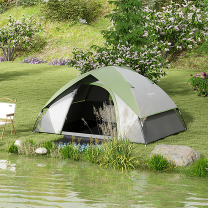 <p>Outsunny 2-Person Camping Tent, Sewn-In Groundsheet, 3000mm Waterproof</p>