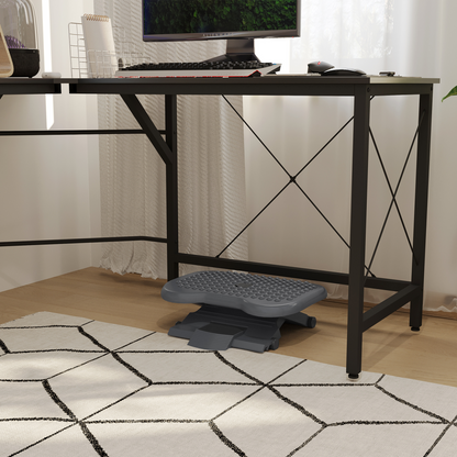 3-Position Adjustable Tilting Footrest with Massage, Home Office, Black