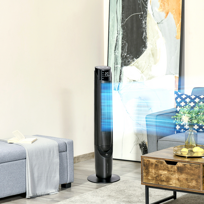 Quiet Air Cooler Evaporative Ice Cooling Tower Fan for Bedroom, Black - HTML