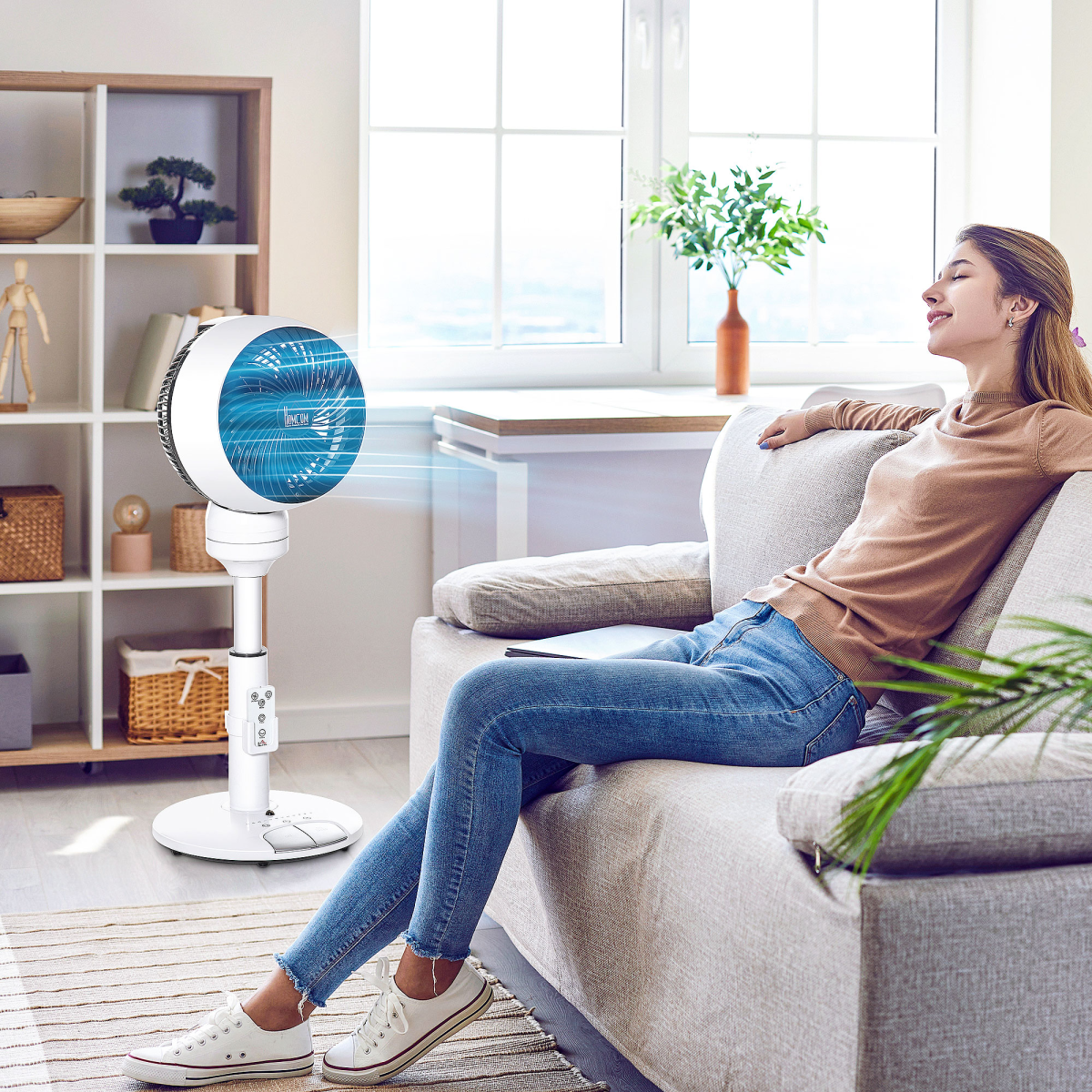 3-Speed Air Circulator Fan w/ Oscillation, Tilt & Remote (Black/White)