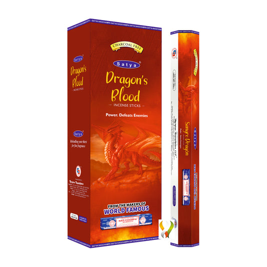Satya Dragon's Blood Hexa 120 Sticks – Alcohol Free, Benzene & Toluene Free
