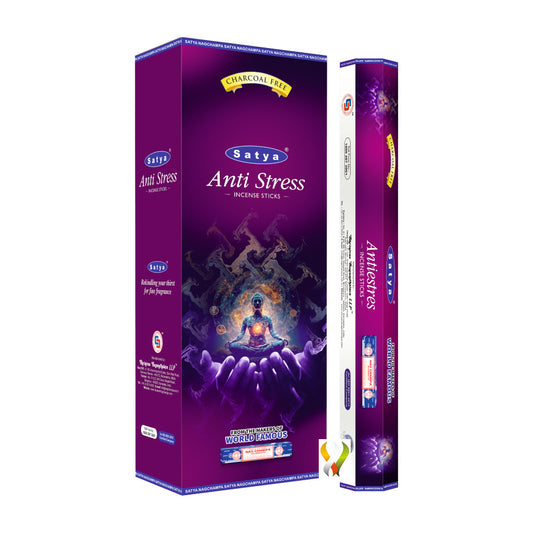Satya Anti Stress Hexa Agarbatti Sticks (Alcohol, BnT Free) - 120 Sticks