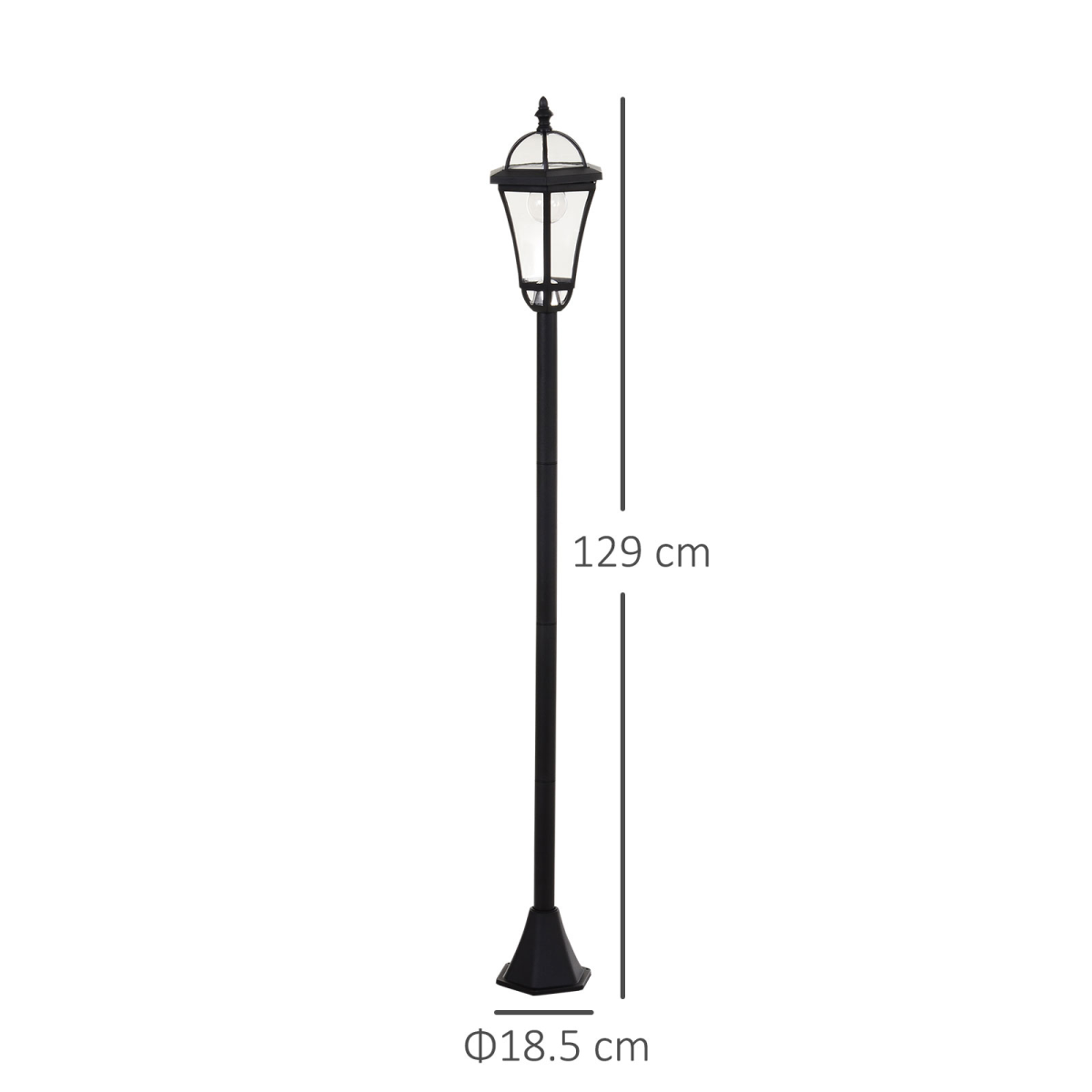 2-Pack Solar LED Garden Post Lights Adjustable Height UV Sensor Lantern, Black