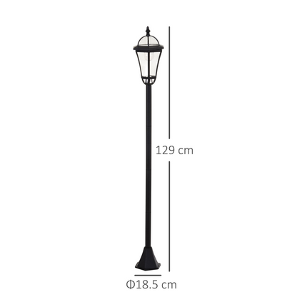 2-Pack Solar LED Garden Post Lights Adjustable Height UV Sensor Lantern, Black