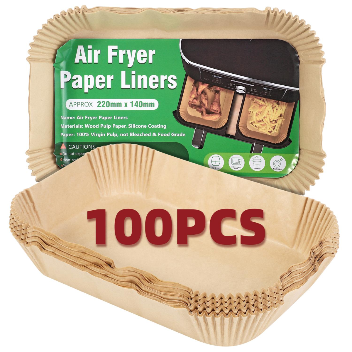 Vinsani 100-Pack Air Fryer Paper Liners 1010406