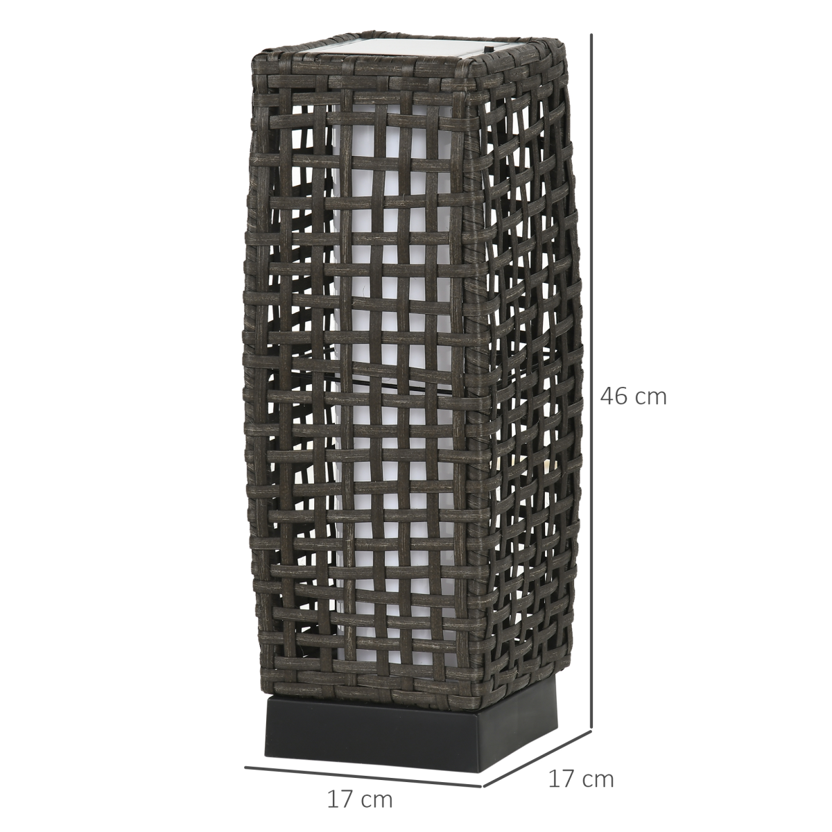 Outsunny Solar Rattan Lantern Outdoor, Warm White LED, Auto On/Off, IP44