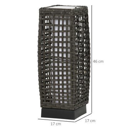 Outsunny Solar Rattan Lantern Outdoor, Warm White LED, Auto On/Off, IP44