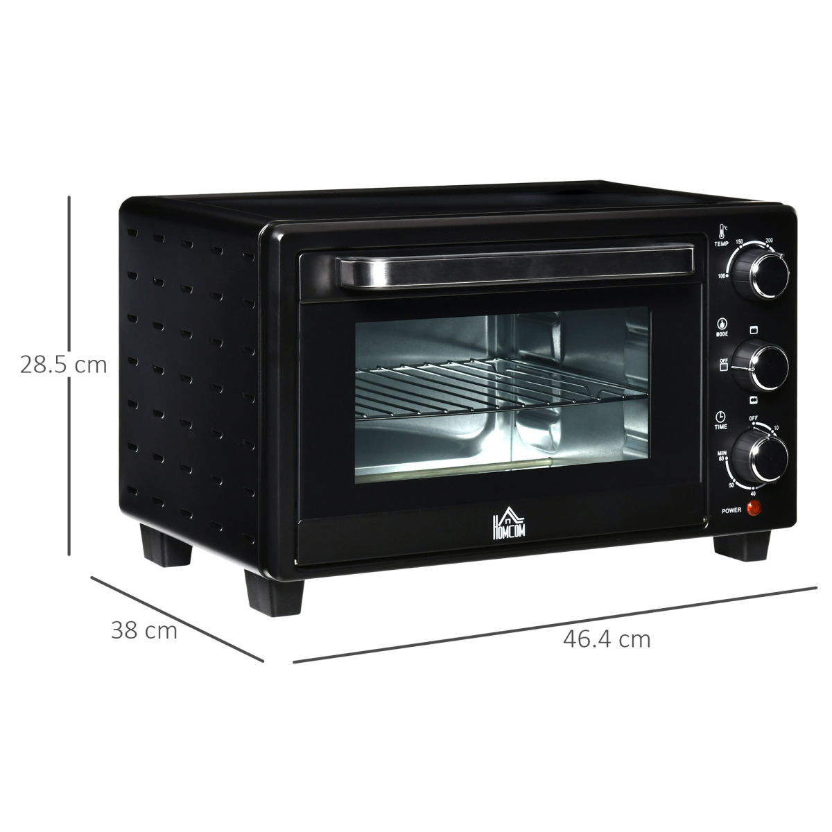 21L Mini Oven Toaster, 1400W Grill, 0–60min Timer, Bake Tray & Rack, 230°C