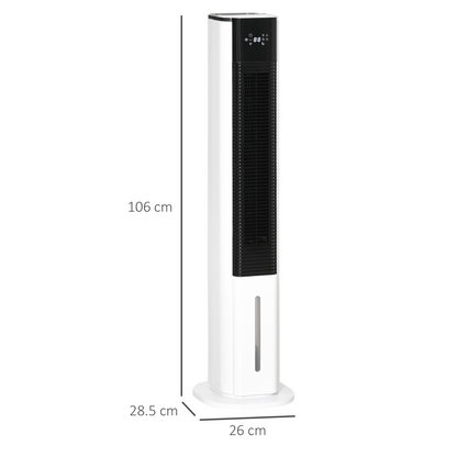 Quiet Evaporative Air Cooler with Humidifier & Ice Cooling Fan, White (HTML)