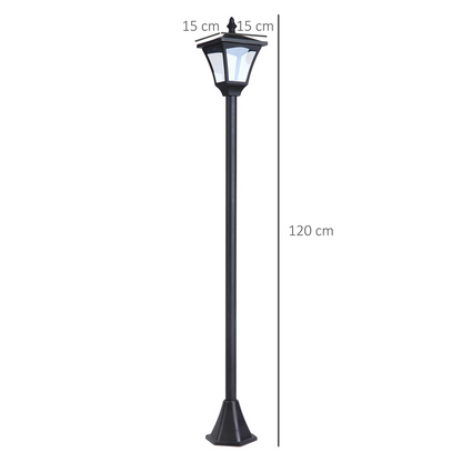 1.2M Dimmable Solar Post Light Outdoor Garden LED Lantern, IP44, Black