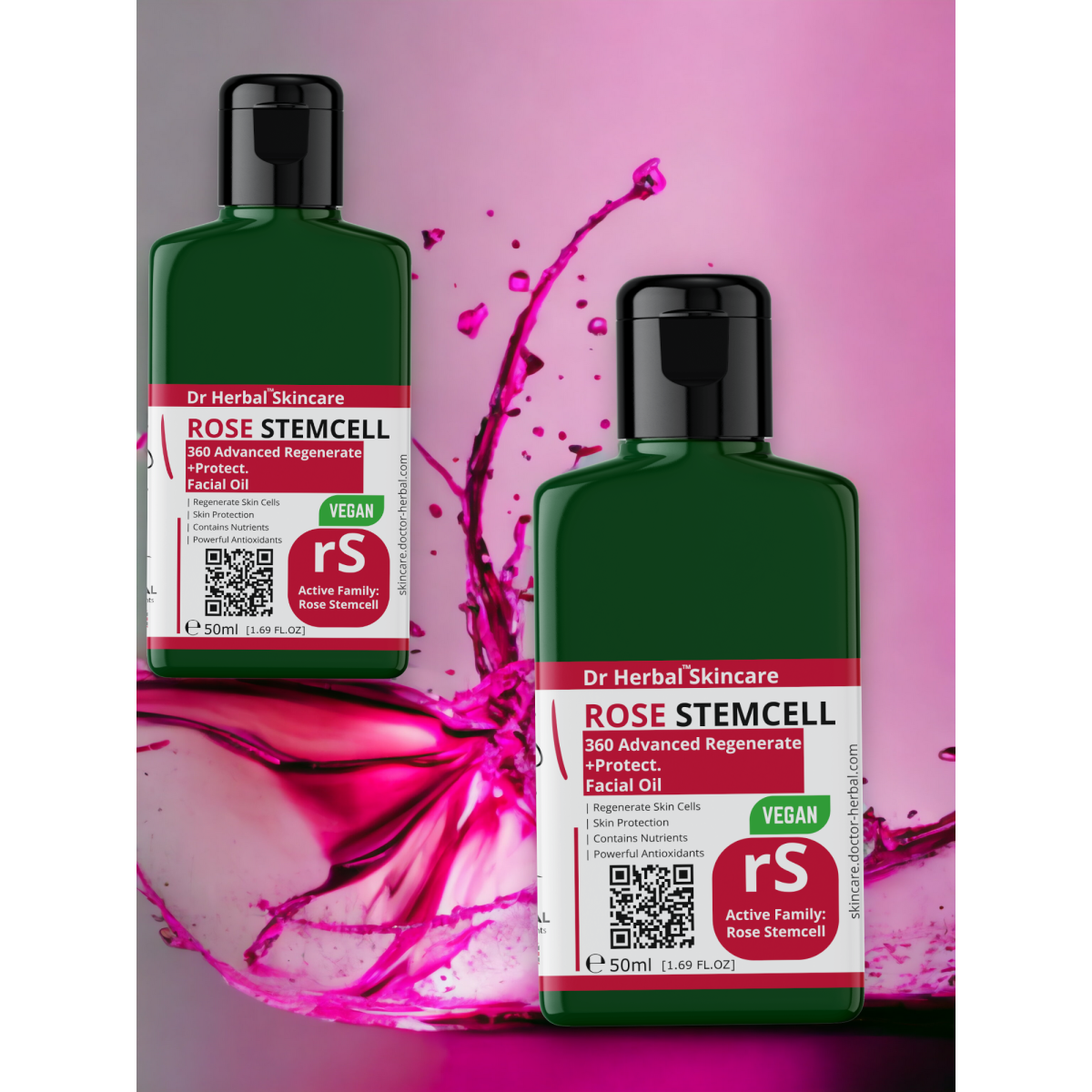 Dr Herbal Facial Oil 50ml – Rose Stem Cells & Vitamin E for Glow & Hydration