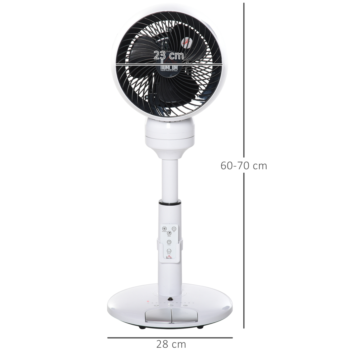 3-Speed Air Circulator Fan w/ Oscillation, Tilt & Remote (Black/White)