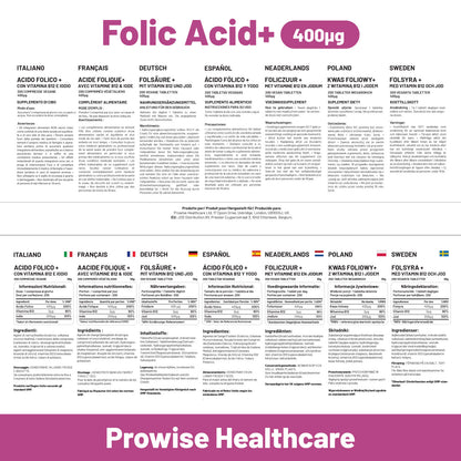 Vegan Folic Acid 400mcg Vitamin B9 Tablets (400 Count)