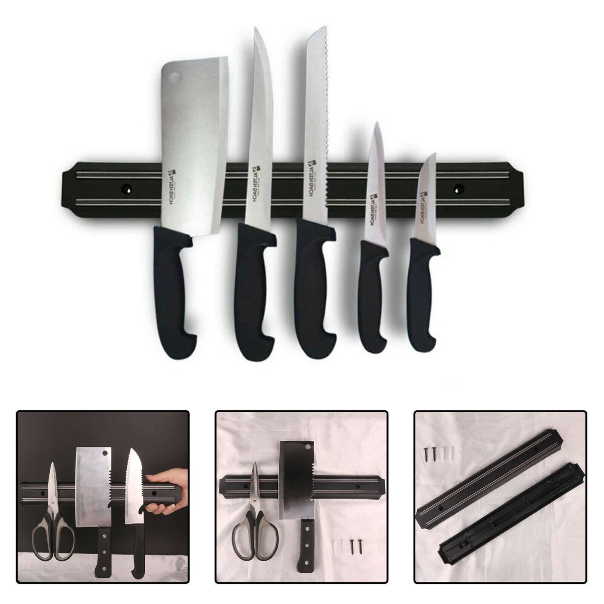 20CM Magnetic Knife Holder for Wall Mount, Secure Kitchen Storage