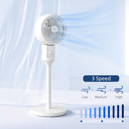 HOMCOM 9” Air Circulator Fan, 70° Oscillation, 3 Speeds, Carry Handle, White (45W)
