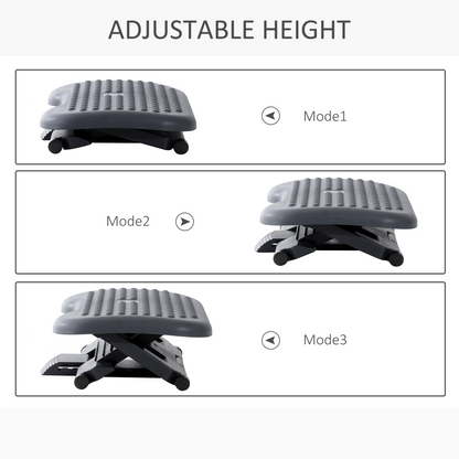 3-Position Adjustable Tilting Footrest with Massage, Home Office, Black