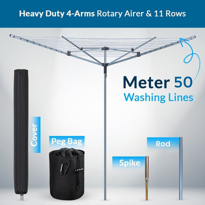 60M Rotary Airer Dryer Cover with Metal Spike