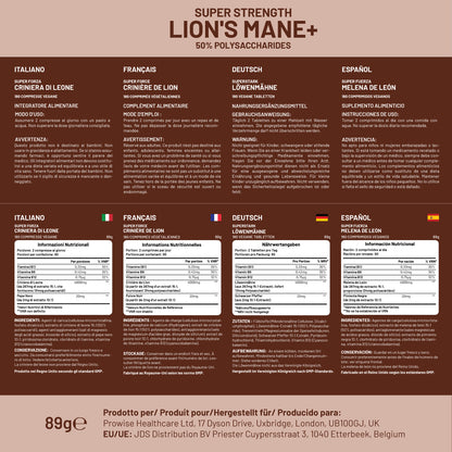 Lion’s Mane Mushroom 4000mg 15:1 Extract with B Vitamins & Black Pepper
