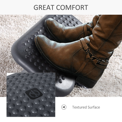 3-Position Adjustable Tilting Footrest with Massage, Home Office, Black