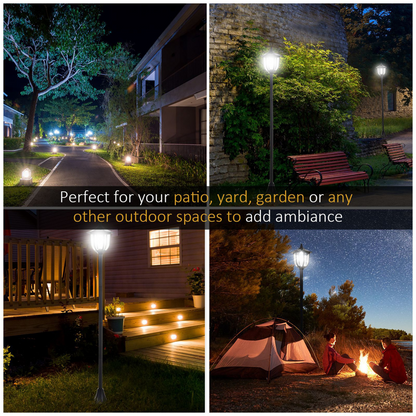 1.2M Dimmable Solar Post Light Outdoor Garden LED Lantern, IP44, Black