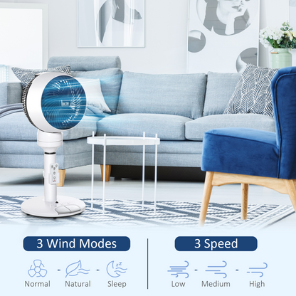 3-Speed Air Circulator Fan w/ Oscillation, Tilt & Remote (Black/White)