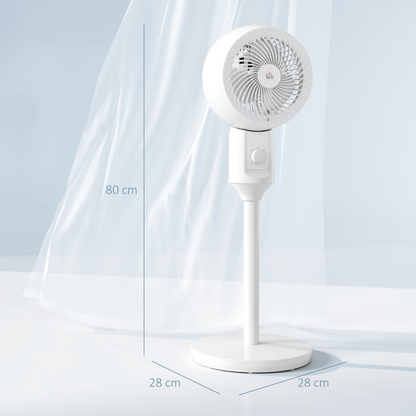 HOMCOM 9” Air Circulator Fan, 70° Oscillation, 3 Speeds, Carry Handle, White (45W)