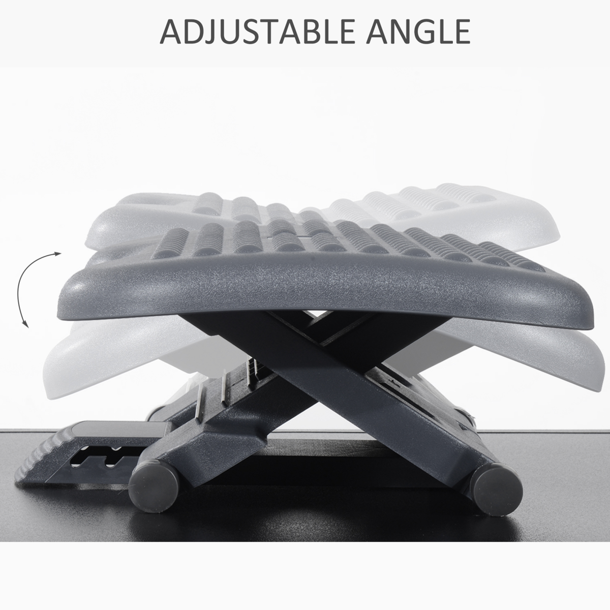 3-Position Adjustable Tilting Footrest with Massage, Home Office, Black