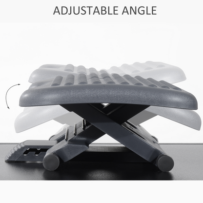 3-Position Adjustable Tilting Footrest with Massage, Home Office, Black