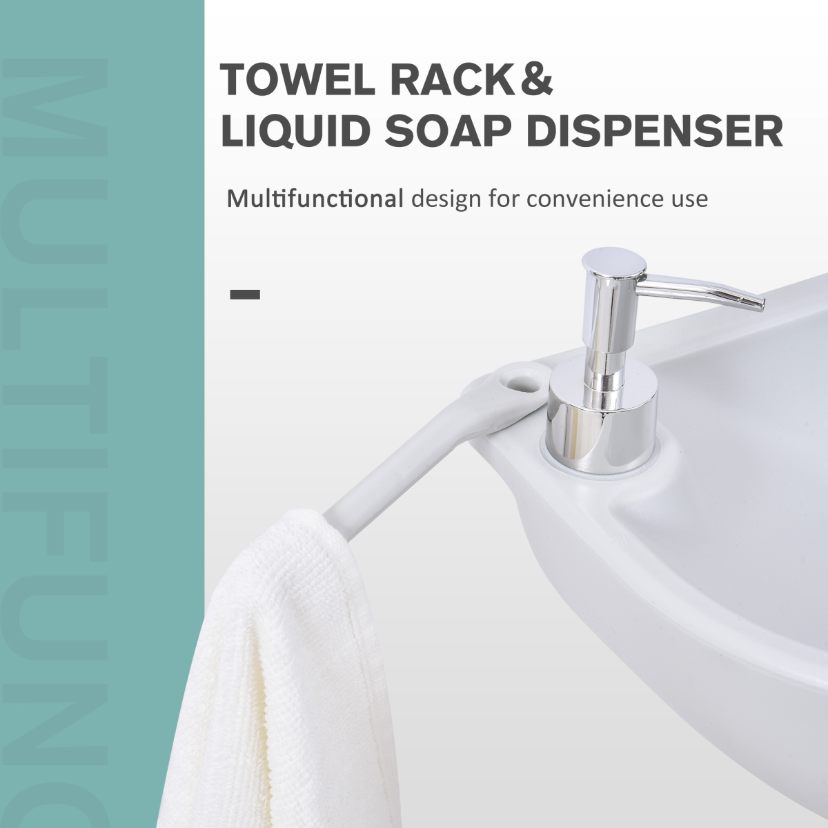 Outsunny Portable Camping Sink w/ Foot Pump, 17L Tank, Soap & Towel Holder