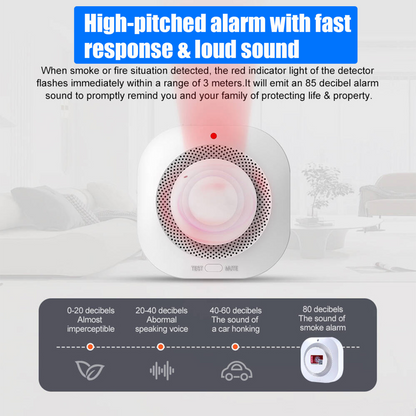 2-Pack Smoke Alarm Fire Protection Home Security System Smoke Detector