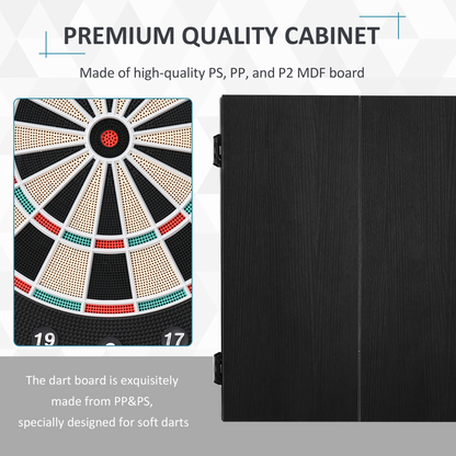 LED Electronic Dartboard with Digital Scoreboard, 27 Games & Storage Cabinet