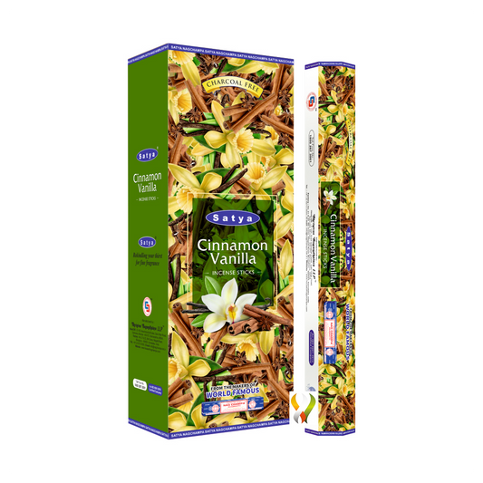 Satya Cinnamon Vanilla Hexa Incense Sticks (120, Alcohol & Toluene Free)
