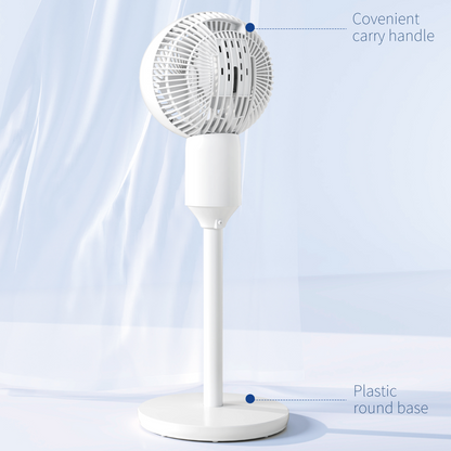 HOMCOM 9” Air Circulator Fan, 70° Oscillation, 3 Speeds, Carry Handle, White (45W)