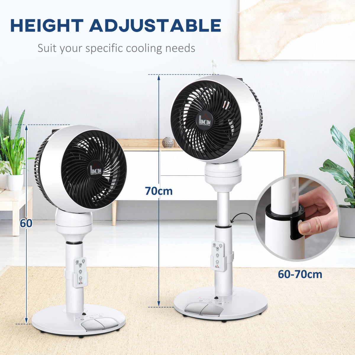 3-Speed Air Circulator Fan w/ Oscillation, Tilt & Remote (Black/White)