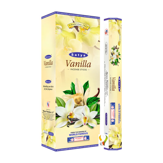 Satya Vanilla Hexa Alcohol-Free Incense Sticks (Benzene & Toluene Free) 120