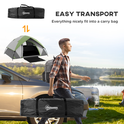 <p>Outsunny 2-Person Camping Tent, Sewn-In Groundsheet, 3000mm Waterproof</p>