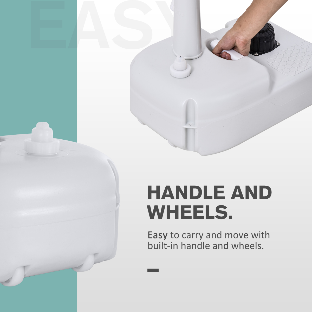 Outsunny Portable Camping Sink w/ Foot Pump, 17L Tank, Soap & Towel Holder